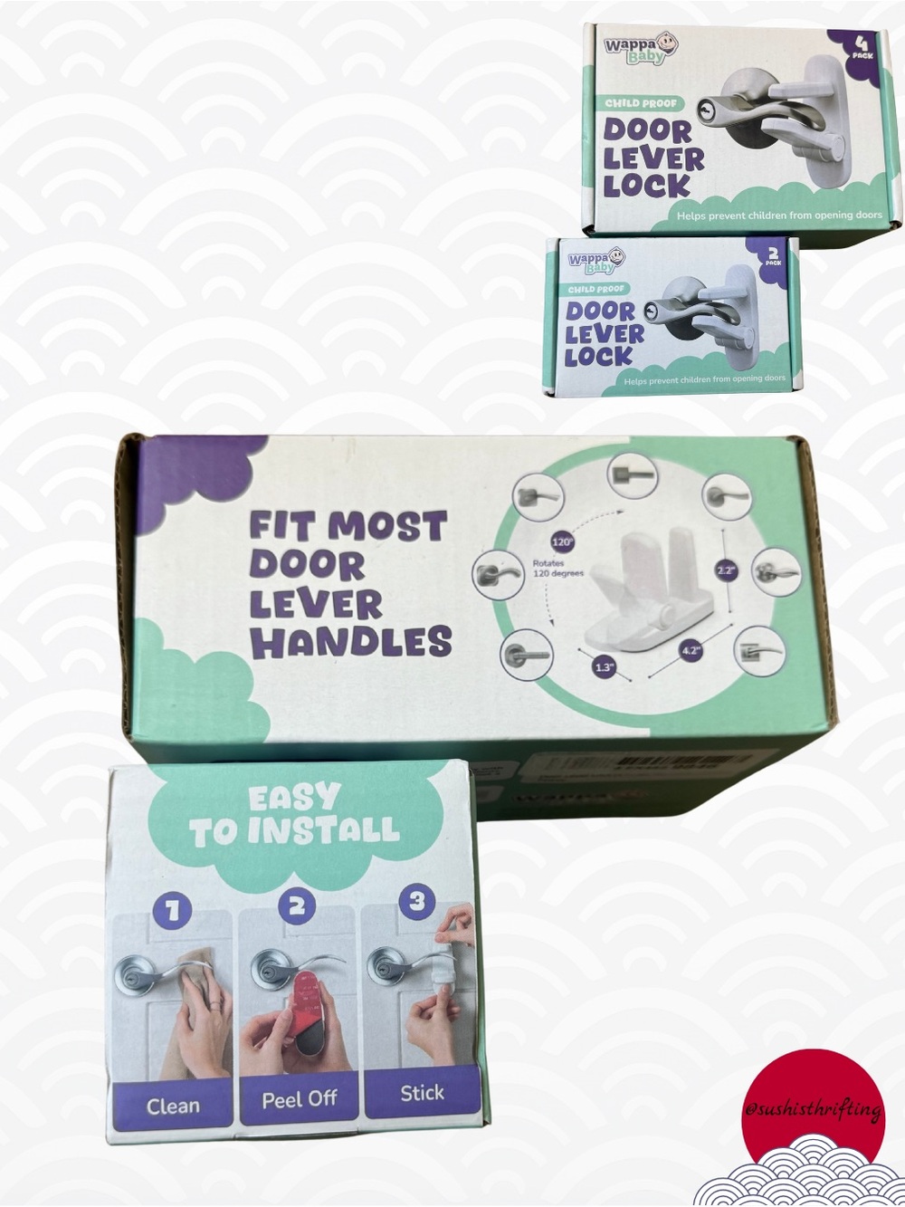 6 Pk Child Safety Door Lever Lock - Picture 7 of 8